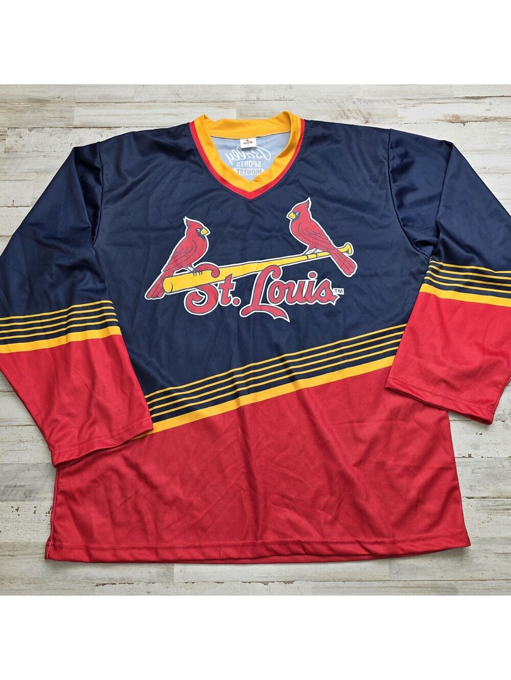 St. Louis Cardinals x Blues Hockey Jersey Adult XL Fan Gift Gameday